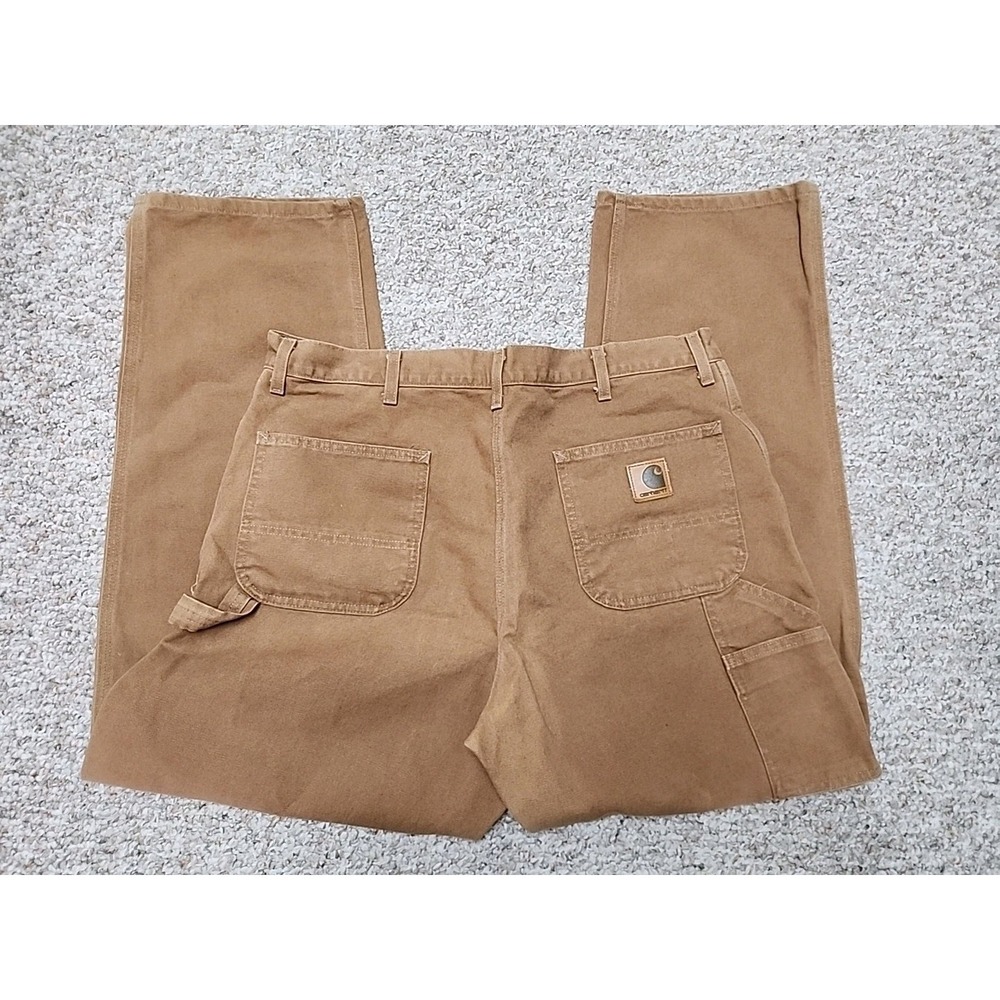 Vintage 90s Carhartt Pants 40x32‎ Duck Carpenter USA Union Made Dungaree B11 BRN